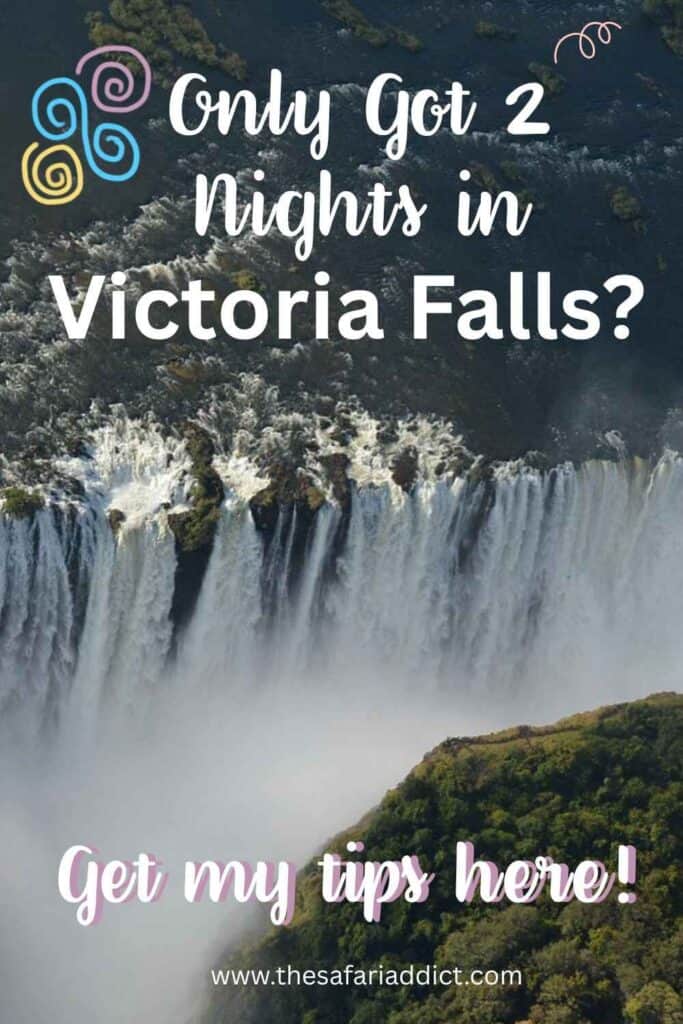 Aerial picture of the water flowing at Victoria Falls in Zimbabwe