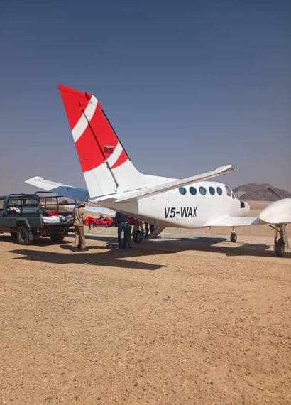 Medi-evac plane in Namibia