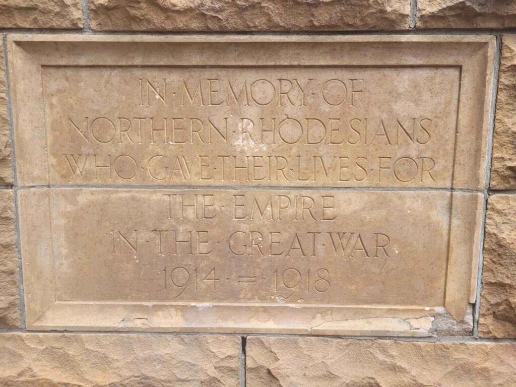 Remembrance plaque inside the Victoria Falls National Park