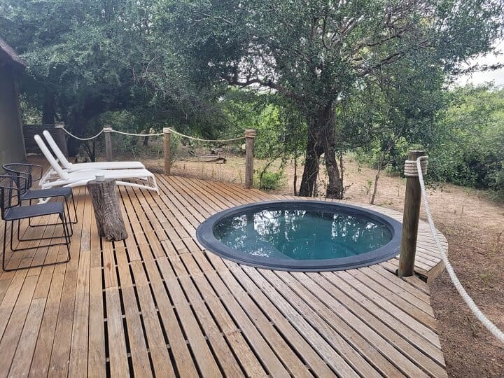 Victoria Falls River Lodge private deck and plunge pool