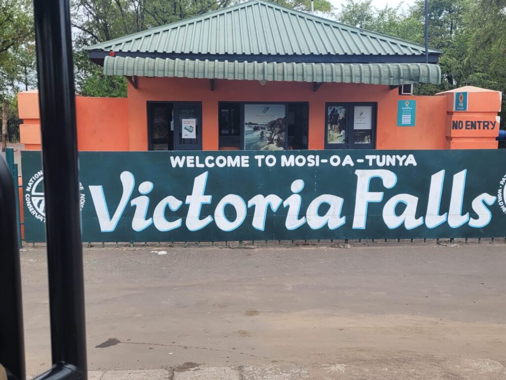 Entrance to the Victoria Falls National park on the Zambian side