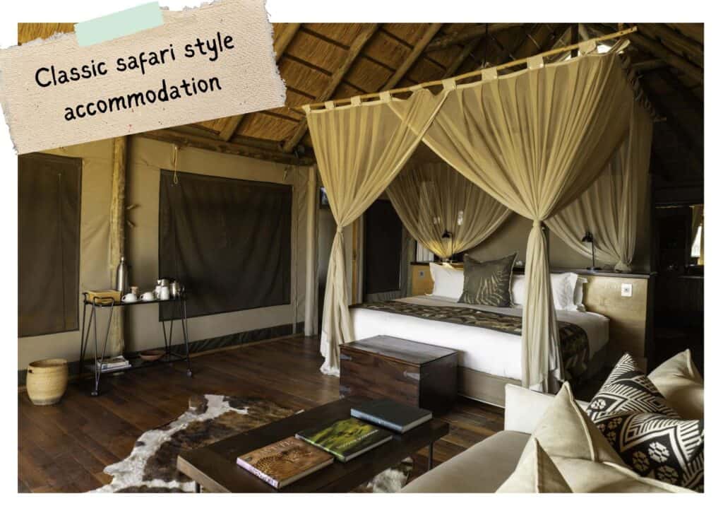 Tent interior at Wilderness Savuti in the Linyanti Reserve, Botswana