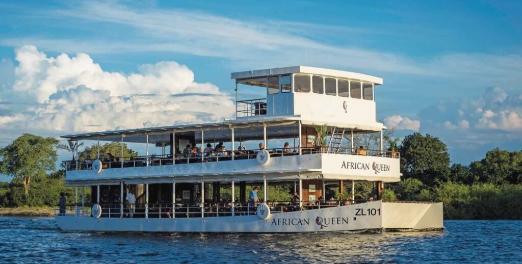 African Queen sunset cruise on the Zambezi River