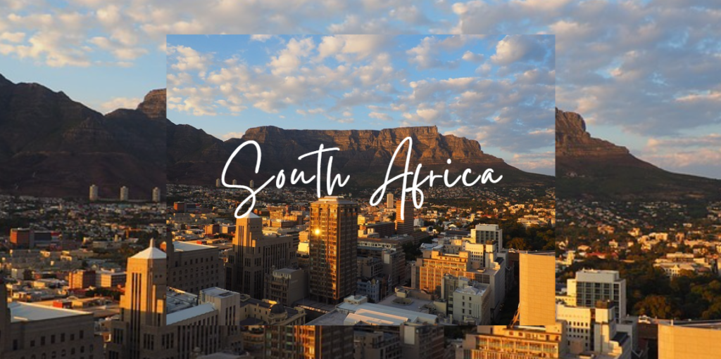 Table Mountain in Cape Town at sunset