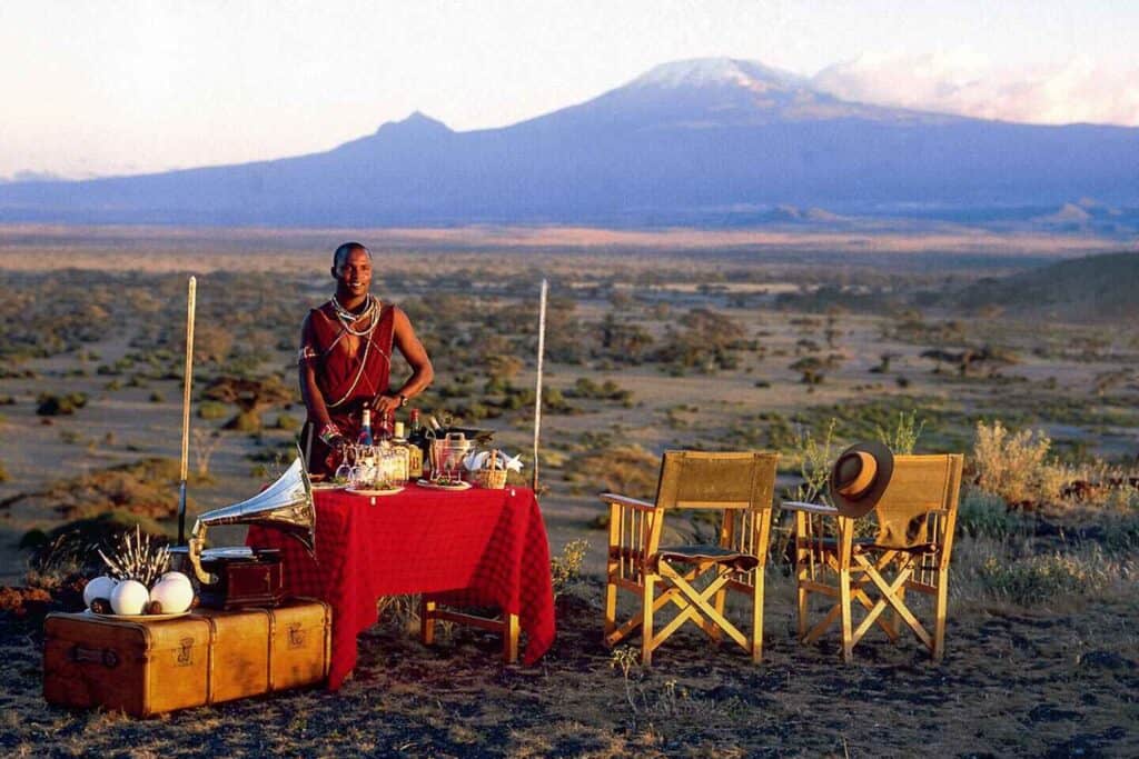 Masai bush dinner in Kenya