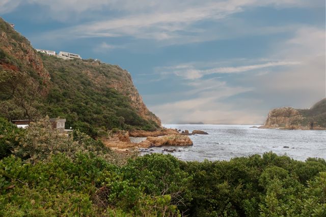 Knysna Heads, where the Knysna Lagoon enters the sea